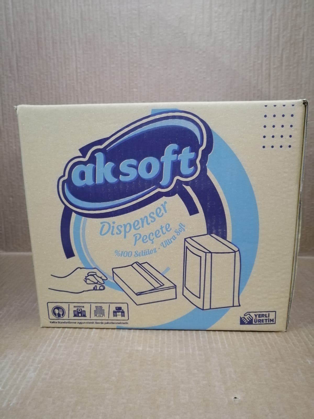 AKSOFT DİSPENSER BEYAZ PEÇETE 2KAT 200lü*18pk